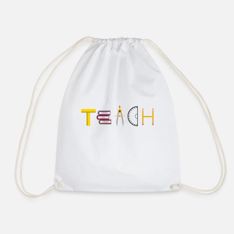 Teach - Drawstring Bag - white