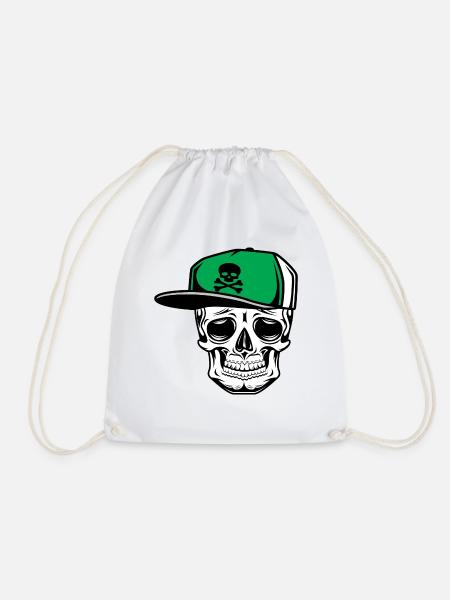 Old School Skull Basecap - Turnbeutel - Weiß