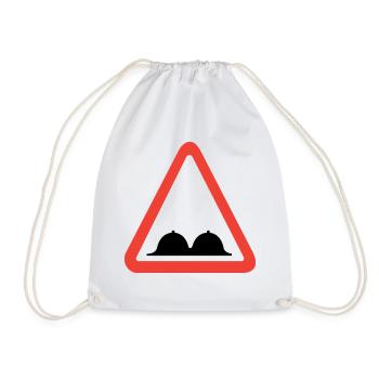 Attention - Drawstring Bag - white - Front