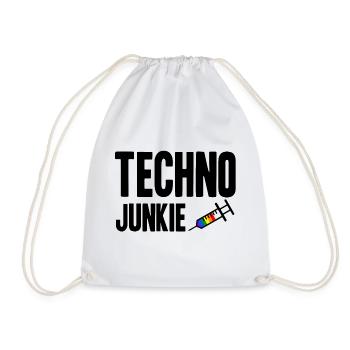 Techno Junkie LGBT Gay Pride Gift Idea - Drawstring Bag - white - Front