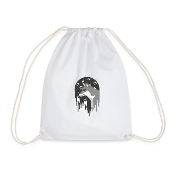 Dog full moon - Drawstring Bag - white - Front