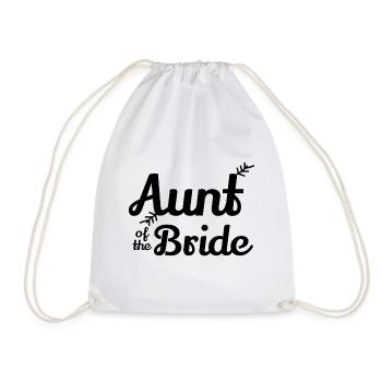 Bachelorette Party Aunt of the Bride - Gift Idea - Drawstring Bag - white - Front