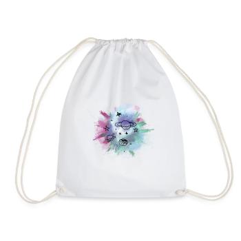 space - Drawstring Bag - white - Front