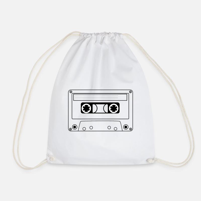 Audio cassette, music cassette - Drawstring Bag - white