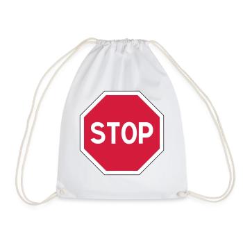 panneau d'arrêt - Sac de sport léger - blanc - Devant