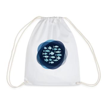 Pisces zodiac fishing - Drawstring Bag - white - Front