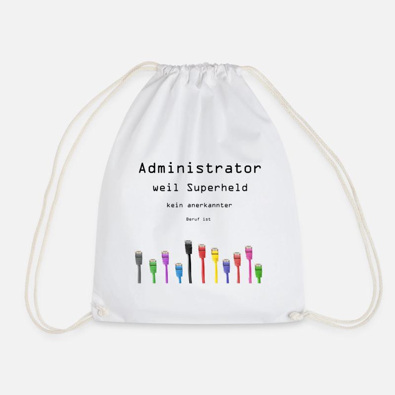 Administrator, Superheld - Turnbeutel - Weiß