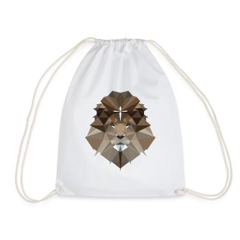 Löwe und Kreuz - Jesus - Poly Design - Turnbeutel - Weiß - Vorne