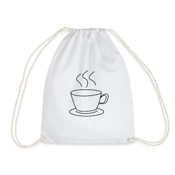 Dampfende Kaffeetasse/Teetasse. - Turnbeutel - Weiß - Vorne