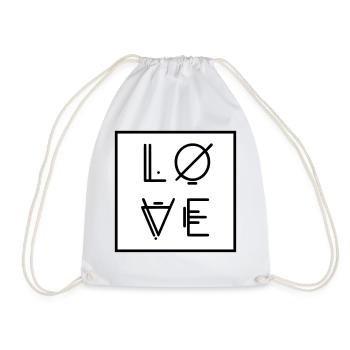 Love Love - Abstract Art Vector Graphics Vector - Drawstring Bag - white - Front