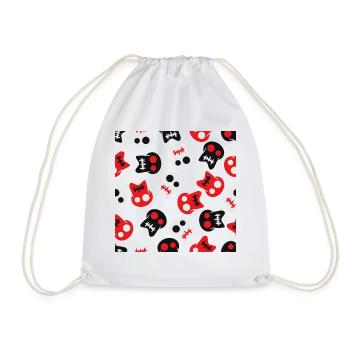 Cartoon skull for pirates - Drawstring Bag - white - Front