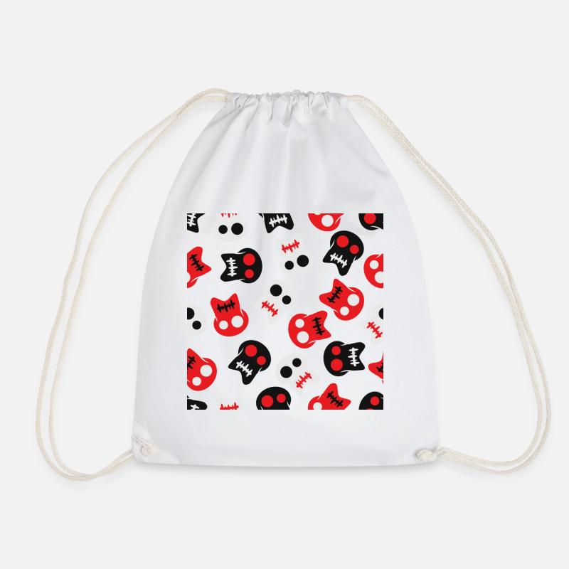 Cartoon skull for pirates - Drawstring Bag - white