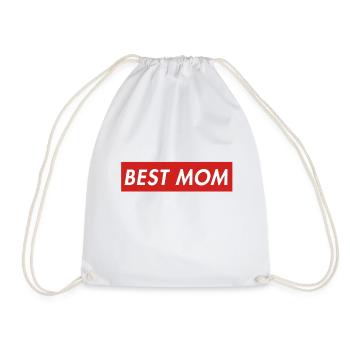 Best Mom Box Logo Geschenkidee fuer Mama - Turnbeutel - Weiß - Vorne