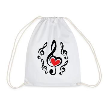 We love music! - Drawstring Bag - white - Front