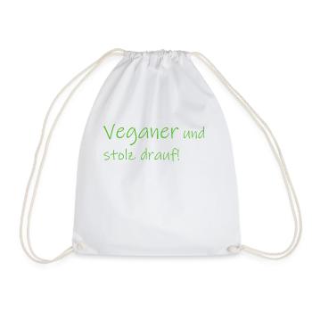 Veganer und Stolz drauf - Turnbeutel - Weiß - Vorne