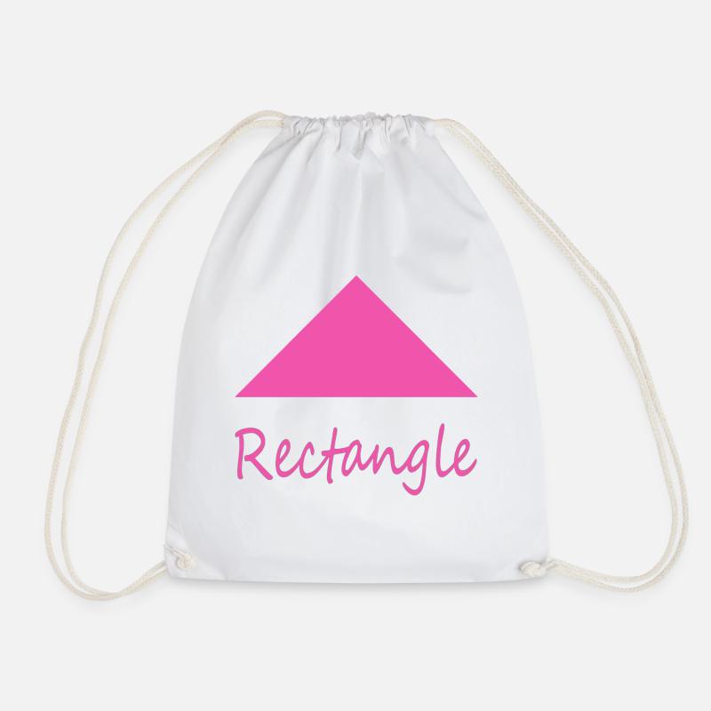 Wrong Rectangle Shape - Drawstring Bag - white