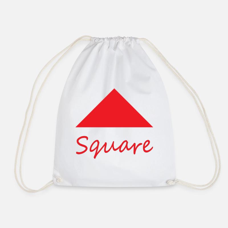 Wrong Square Shape - Drawstring Bag - white