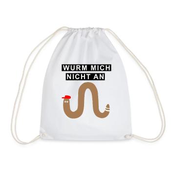 Cooler Wurm Würmer Geschenk - Turnbeutel - Weiß - Vorne