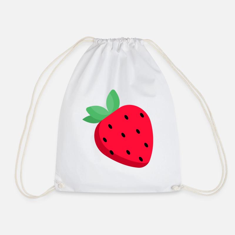 Erdbeere Strawberry freches Früchtchen - Turnbeutel - Weiß