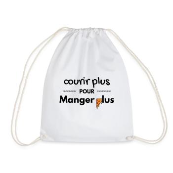 run over to eat more - Drawstring Bag - white - Front
