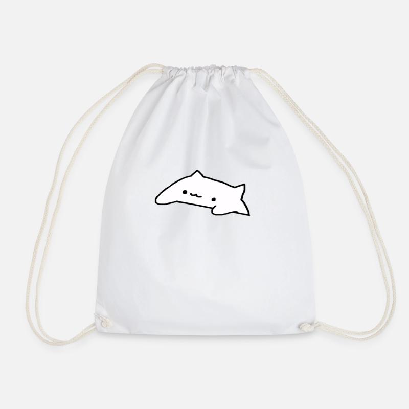 Bongo Cat memes - Drawstring Bag - white
