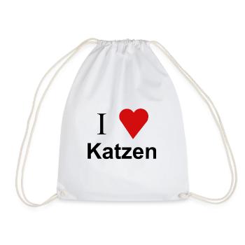 I love cats, I love cats - Drawstring Bag - white - Front