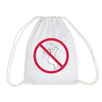 no zone shield ghost haunted horror mon - Drawstring Bag - white - Front