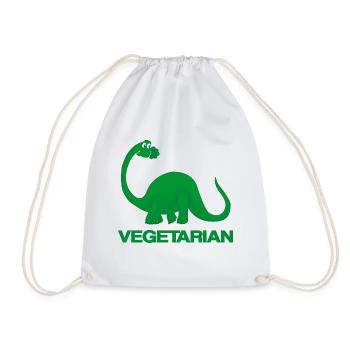 Dinosaure Dino Végétarien - Idée cadeau - Sac de sport léger - blanc - Devant