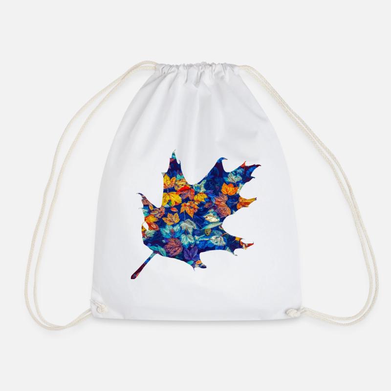 Autumn leaves - Drawstring Bag - white