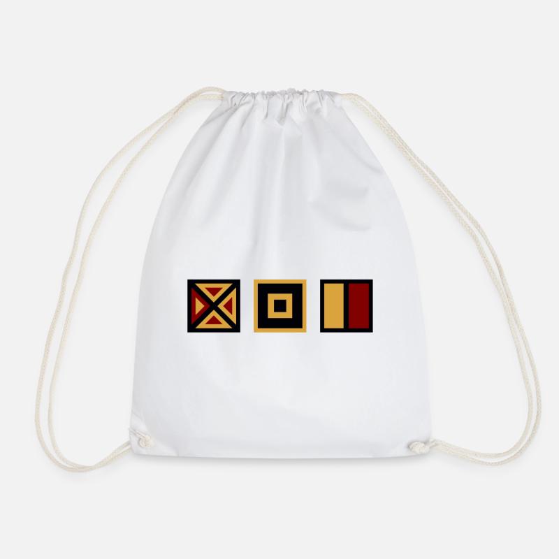 Abstract, geometric pattern - Drawstring Bag - white