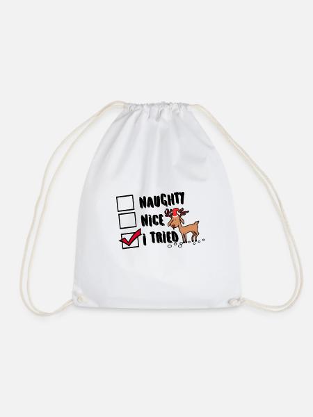 Christmas Christmas Christmas Christmas - Drawstring Bag - white