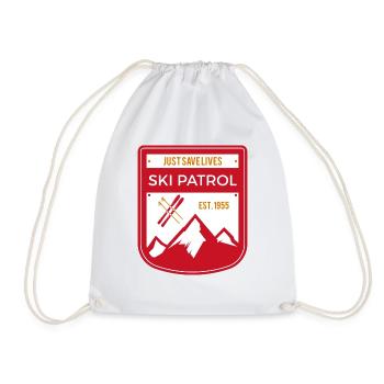 SKI PATROL - JUST SAVELIVES - LIFE SAVER - Drawstring Bag - white - Front