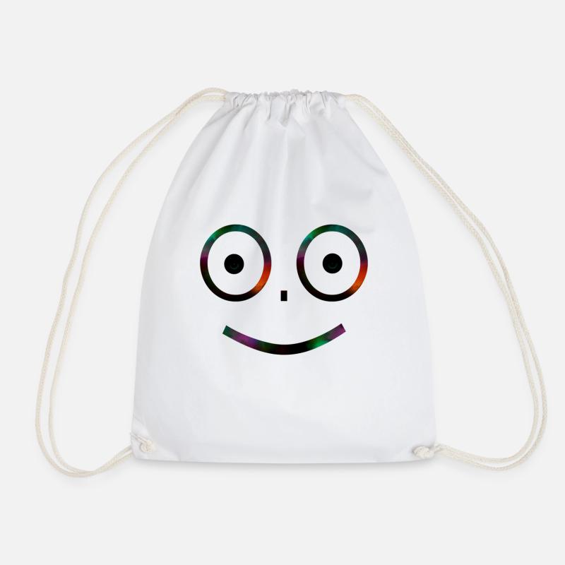 Smile - Drawstring Bag - white