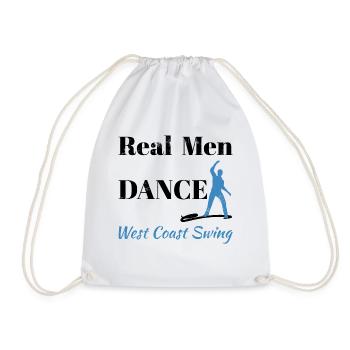 Real Men West Coast Swing WCS Gift Dancing - Drawstring Bag - white - Front