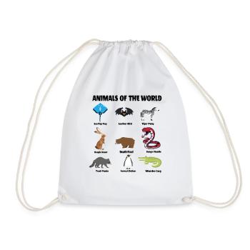 ANIMALS OF THE WORLD - Drawstring Bag - white - Front