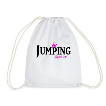 jumping trampoline girl jump jump tramp gift - Drawstring Bag - white - Front