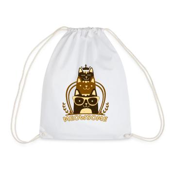 Cat King Maine Coon Sphynx Cat King Gift - Drawstring Bag - white - Front