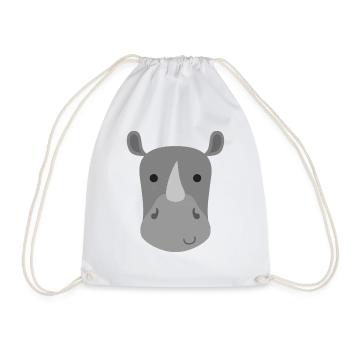 Cadeau Rhino Enfants Enfant Bébé Animal Mignon - Sac de sport léger - blanc - Devant