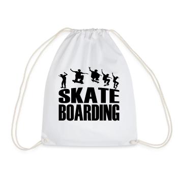 Longboard Skateboard T-shirts Cadeau Silhoutte - Sac de sport léger - blanc - Devant