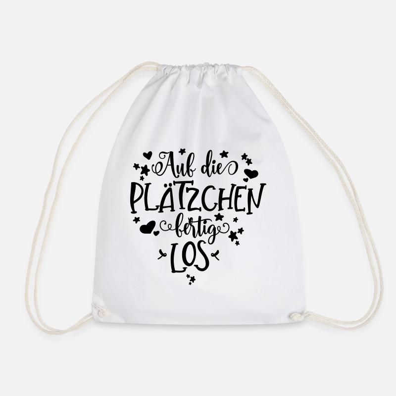 auf die plaetzchen - Turnbeutel - Weiß