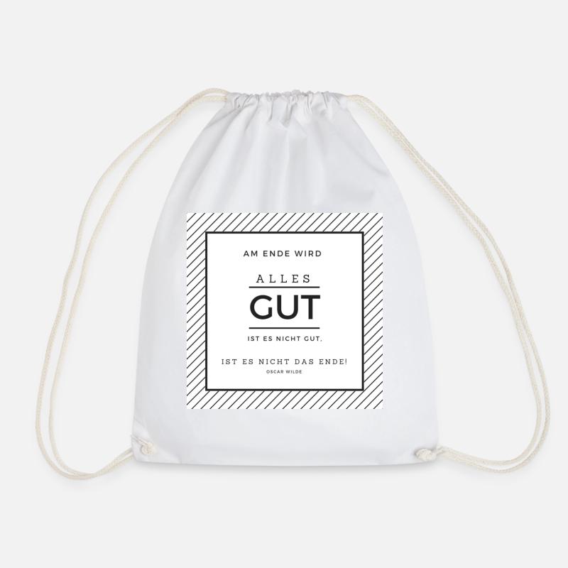 Oscar Wilde - Drawstring Bag - white