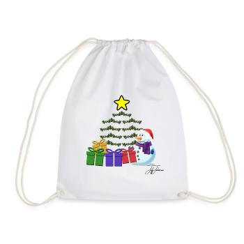 Christmas Christmas Christmas Christmas X-Mas - Drawstring Bag - white - Front