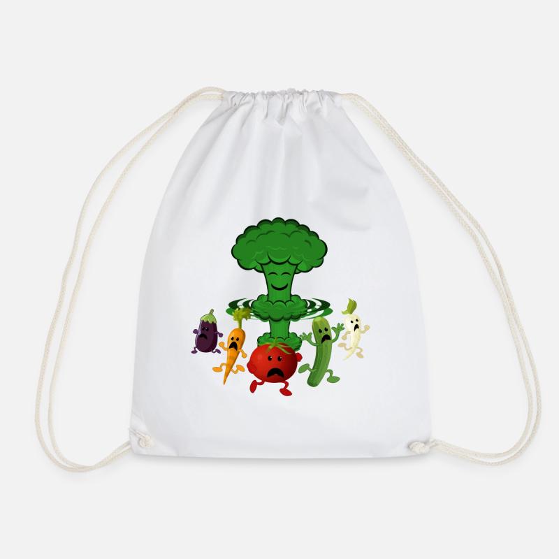 Broccoli super food - Drawstring Bag - white