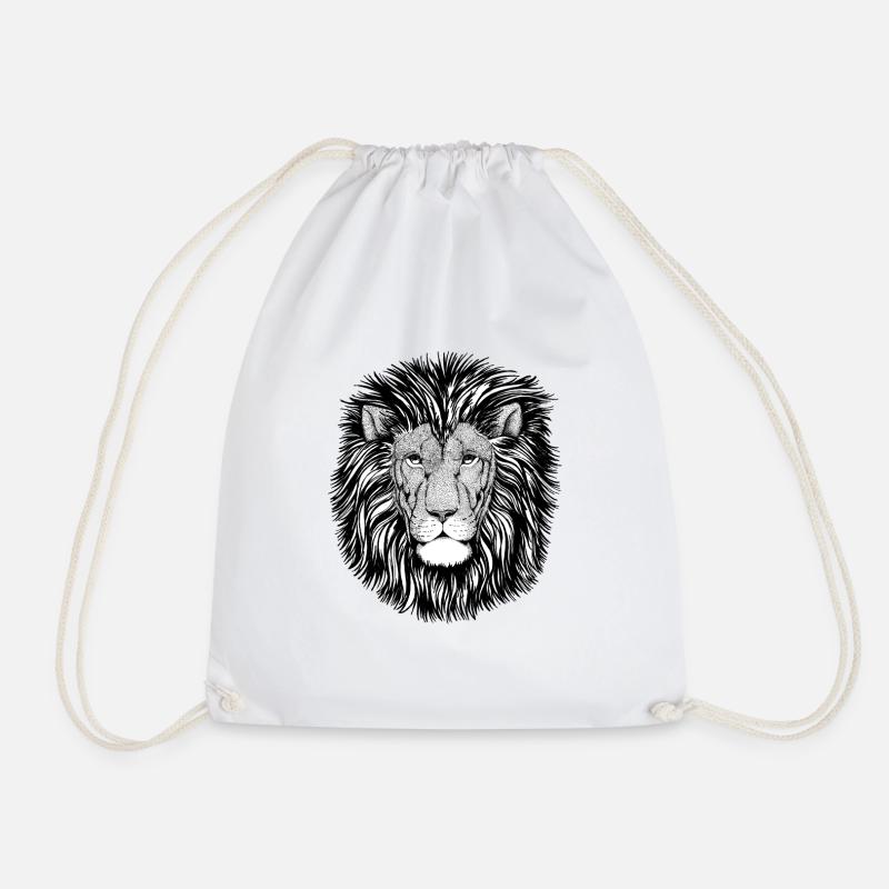 lion - Drawstring Bag - white