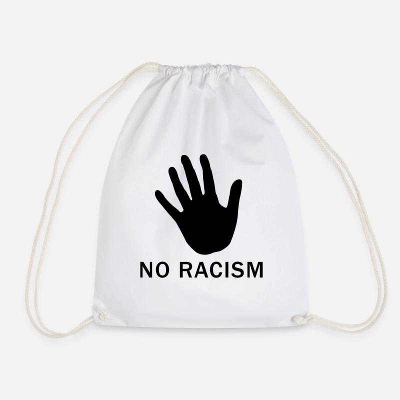 No Racism - Drawstring Bag - white