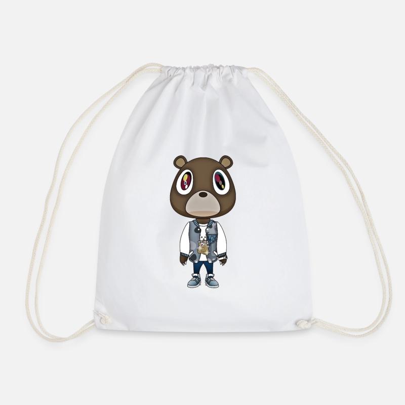 cute bear - Drawstring Bag - white