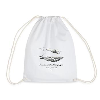 Friendship, Friends, Friendship, Siblings, - Drawstring Bag - white - Front