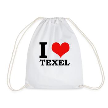 I love Texel Insel Urlaub Niederlande Nordsee - Turnbeutel - Weiß - Vorne