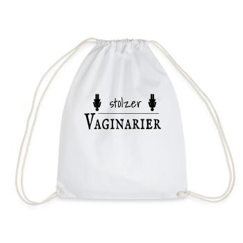 Vaginarier Vegan Ironie Frau Mädel Mädl Geschenk - Turnbeutel - Weiß - Vorne