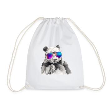 Panda cool Avec des lunettes de soleil - Sac de sport léger - blanc - Devant
